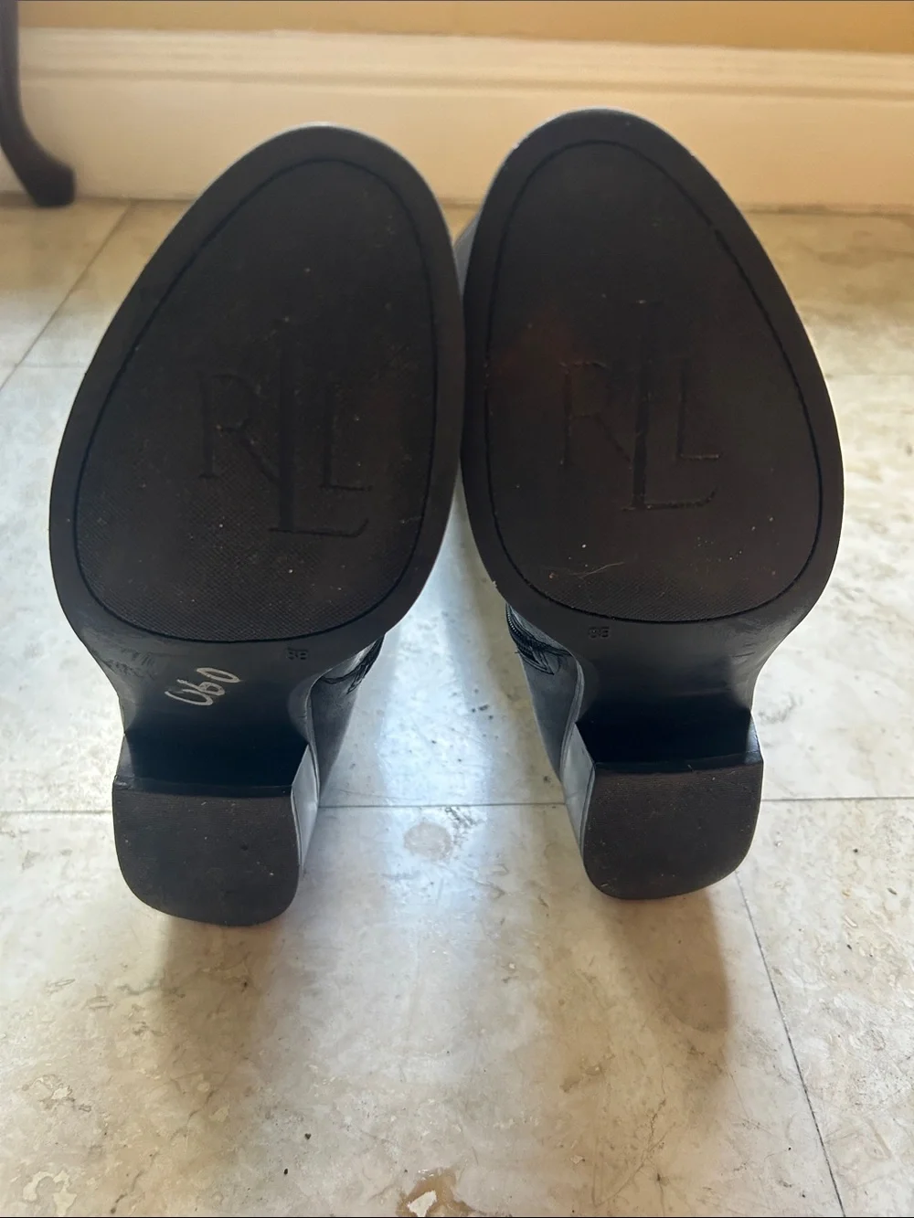 Women's Over-the-Knee Black Leather Riding Boots
